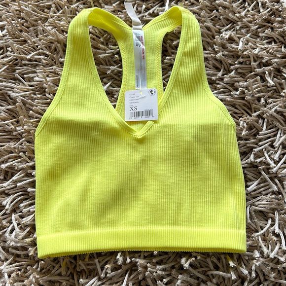 Free People Movement Free Throw Crop Tank in Lemon Verbena Size XS - Picture 6 of 6